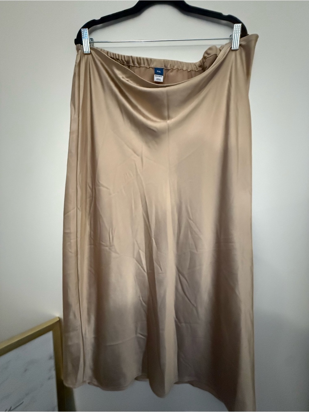 Old Navy Satin Midi Slip Skirt - Beige